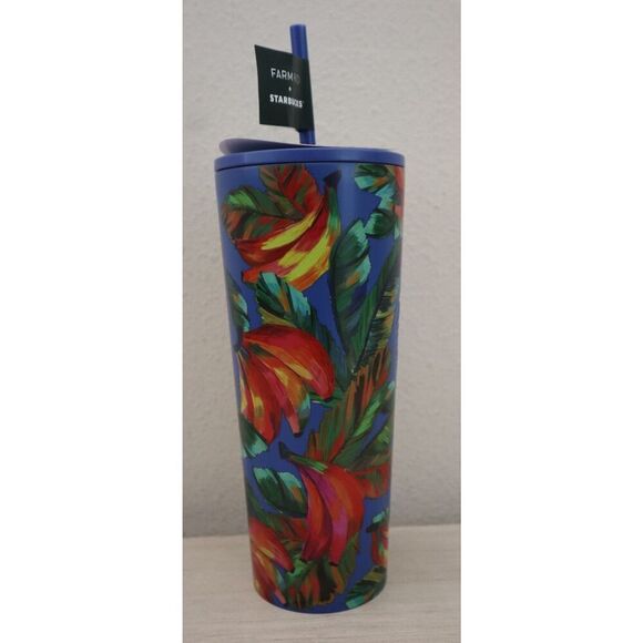 Farm Rio +Starbucks Blue Banana Mix 24oz Cold Cup Tumbler Summer '25 Lmt. Edt. - Picture 5 of 10